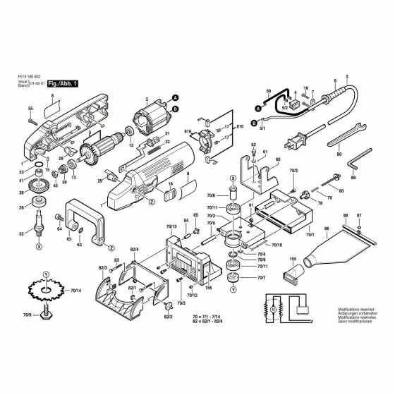 Skil HD 1606 Spare Parts List Type: F 012 160 602 120V USA