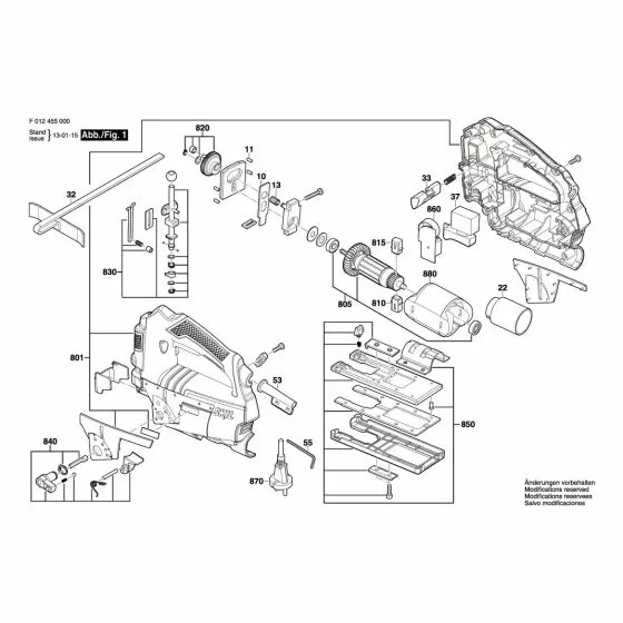 Skil 4550 Spare Parts List Type: F 012 455 003 220V AR