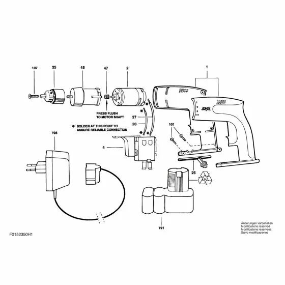 Skil 2350 HA Spare Parts List Type: F 015 235 0P1 12V ---