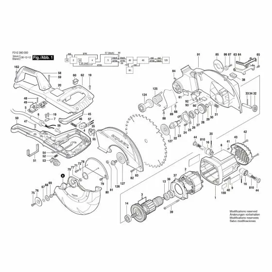 Skil 3800 Spare Parts List Type: F 012 380 000 115V USA