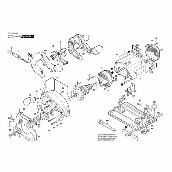 Skil 5164 Spare Parts List Type: F 012 516 449 230V EU