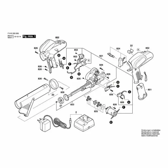 Skil 2050JB Spare Parts List Type: F 012 205 003 230V AR