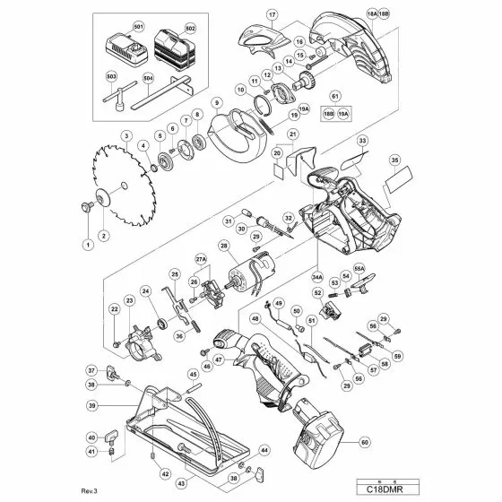 Hitachi C18DMR Spare Parts List