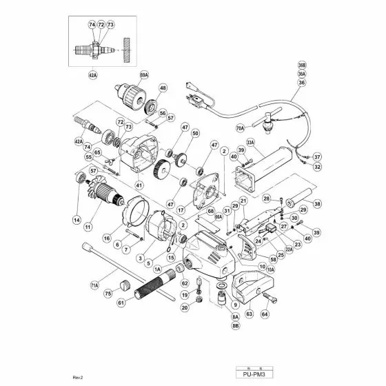 Hitachi PU-PM3 Spare Parts List