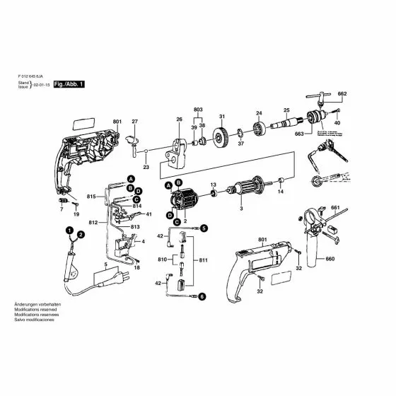 Skil 6436 PA Spare Parts List Type: F 012 643 6PA 220V AR