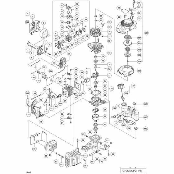Hitachi CH22ECP2 Spare Parts List
