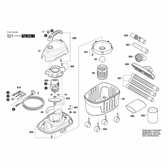 Skil 1160 Spare Parts List Type: F 015 116 001 230V EU