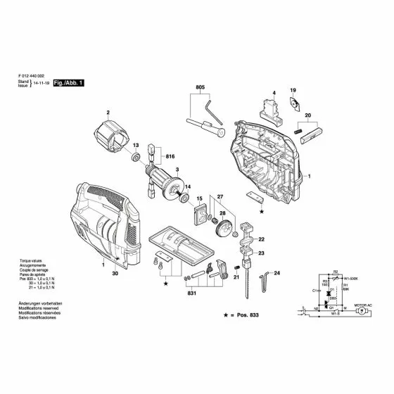 Skil 4400 Spare Parts List Type: F 012 440 004 220V RCH