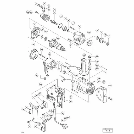 Hitachi D13 Spare Parts List