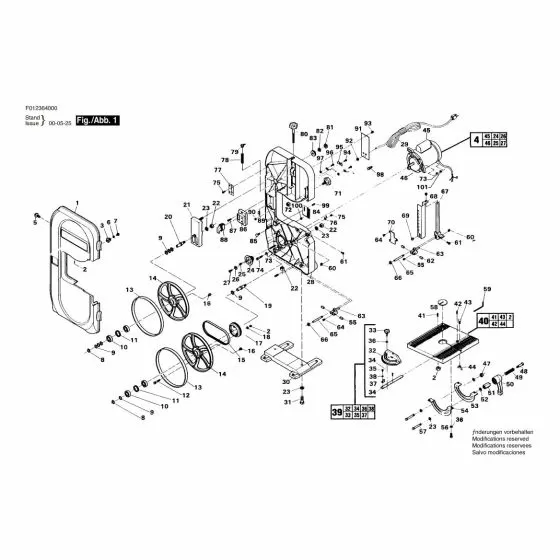 Skil HD 3640 Spare Parts List Type: F 012 364 000 120V USA