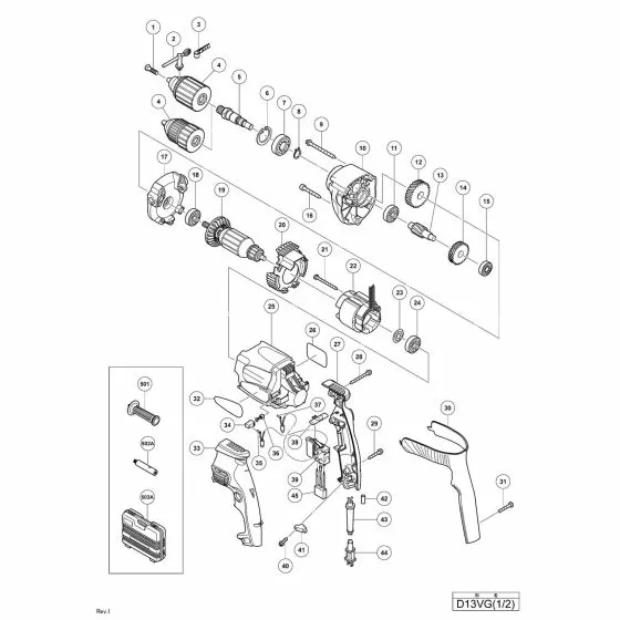 Hitachi D13VG Spare Parts List