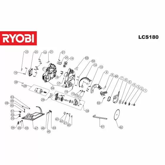 Ryobi LCS180 LOGO LABEL 940114178 - 1000044985 Spare Part