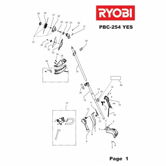 Ryobi PBC254YES Type No: 5133000906 SCREW PBC254YES Item discontinued Spare Part