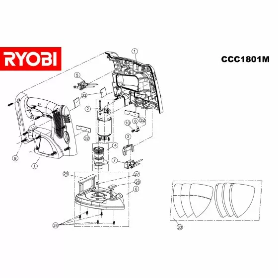 Ryobi CCC18010M SPRING PLATE T=0.4MM CCC1801M 019001001007 - 5131016486 Spare Part