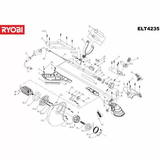 Ryobi ELT4235 Spare Parts List