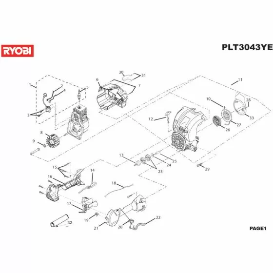 Ryobi PLT3043YE AIR BOX COVER PLT3043YE PS02309 308182001 Spare Part