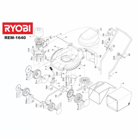 Ryobi REM1640 Spare Part List