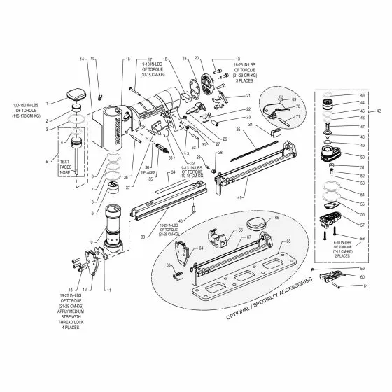 Bostitch 21671B-E Spare Parts List