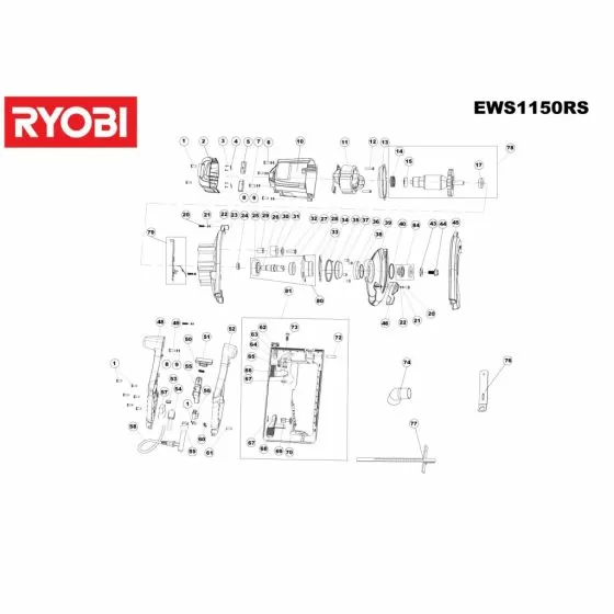 Ryobi EWS1150RSUK BEARING COVER 5131032949 Spare Part Serial No: 4000444347