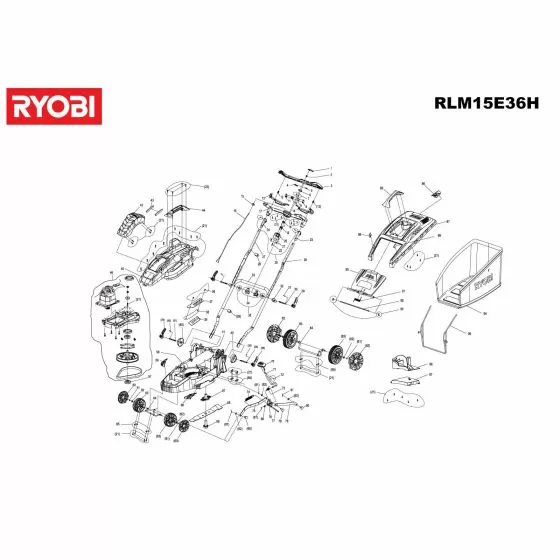 Ryobi RLM16E36H MOTOR ASSEMBLY 5131036952 Spare Part Serial No: 4000444362
