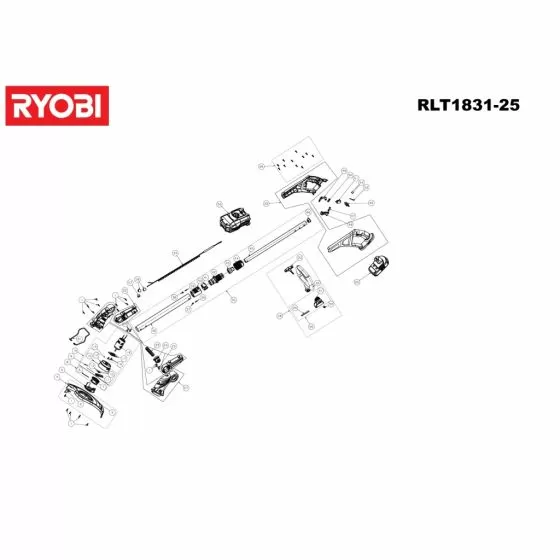 Ryobi RLT183125 Spare Parts List Serial No: 4000444402