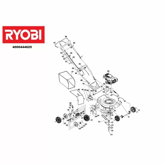 Ryobi RLM4614 Spare Parts List Type: 513300550