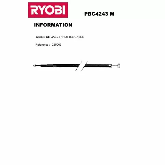 Ryobi PBC4243M LABEL Item discontinued Spare Part 