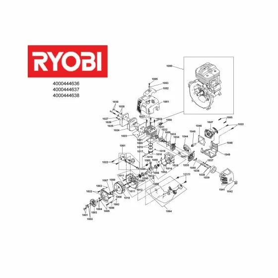 Ryobi RLT1825LL MOTOR 5131034665 Spare Part Type: 5133002168 Exploded Parts Diagram