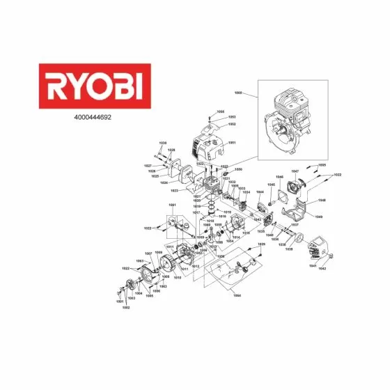 Ryobi RBC47SEO NUT 5131036831 Spare Part Serial No: 4000444692