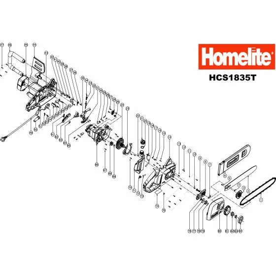 Homelite HCS1835T Spare Parts List Type: 5134000031 Exploded Parts Diagram