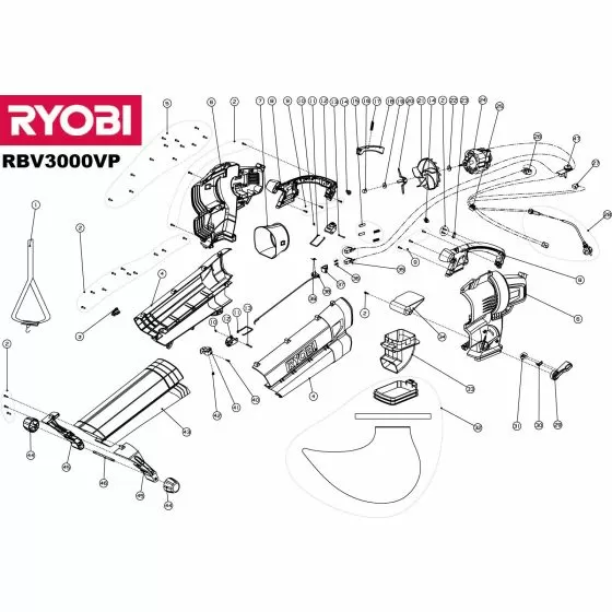 Ryobi RBV3000VP Spare Parts List 