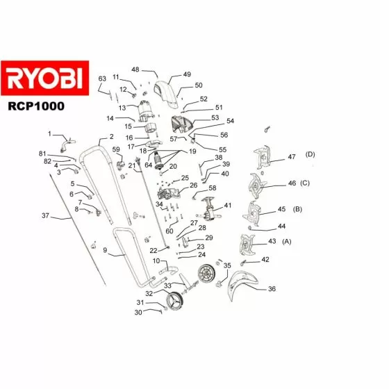 Ryobi RCP1000 ELECTRIC FIELD two-wire 5131035890 Spare Part Serial No: 5133000181