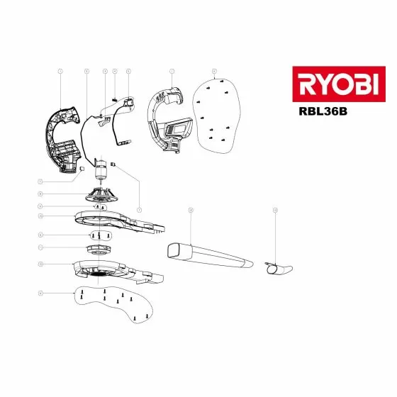 Ryobi RBL36B Spare Parts List Type: 5133000676