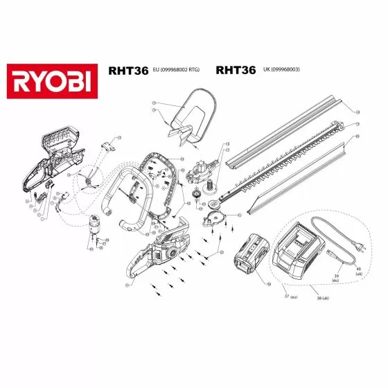 Ryobi RHT36 Spare Parts List Type: 5133000726