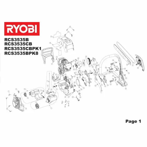 Ryobi RCS3535B Spare Parts List