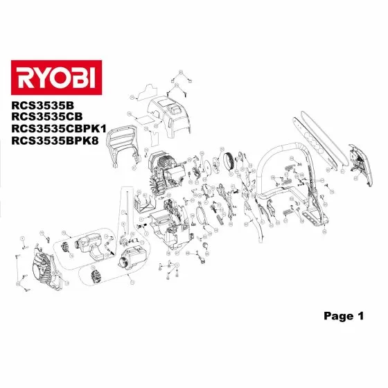 Ryobi RCS3535B Spare Parts List Type: 5133000673