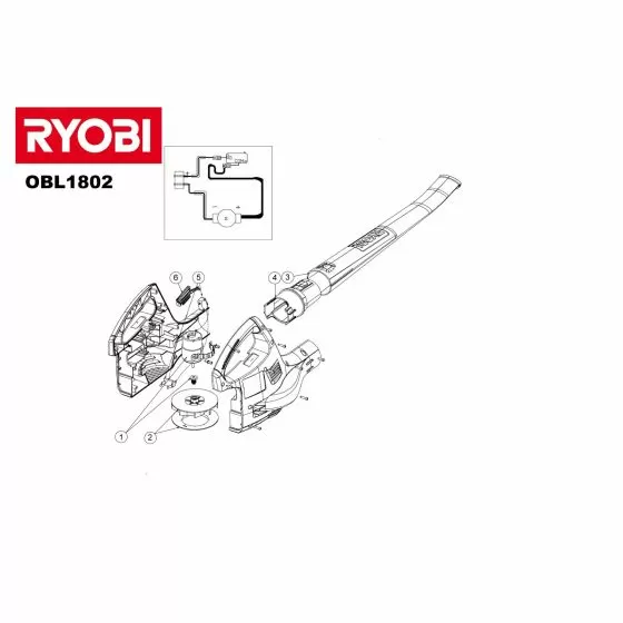 Ryobi OBL1802 Spare Parts List Type: 5133000731