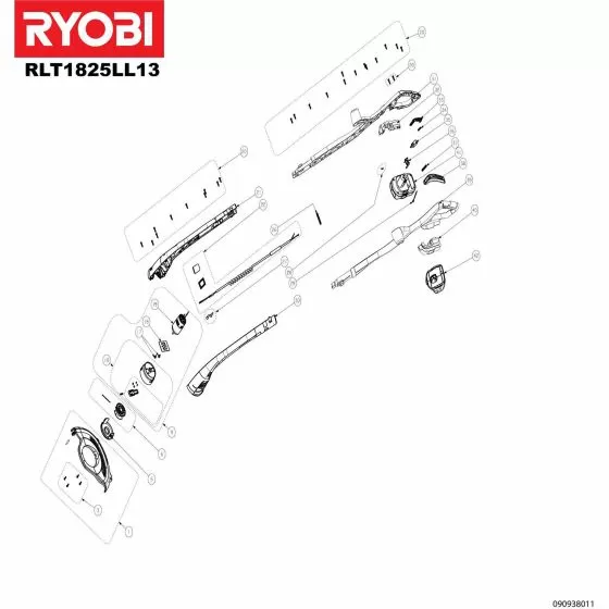 Ryobi RLT1825LL SPRING 5131034684 Spare Part Type: 5133002168 Exploded Parts Diagram