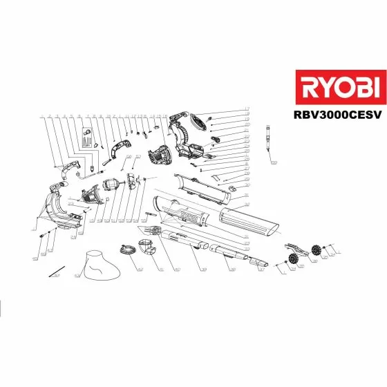 Ryobi RBV3000CESV GASKET 5131036158 Spare Part Type: 5133002190