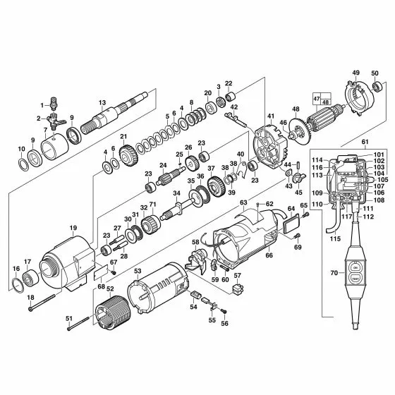 Milwaukee DCM2-350C Spare Parts List