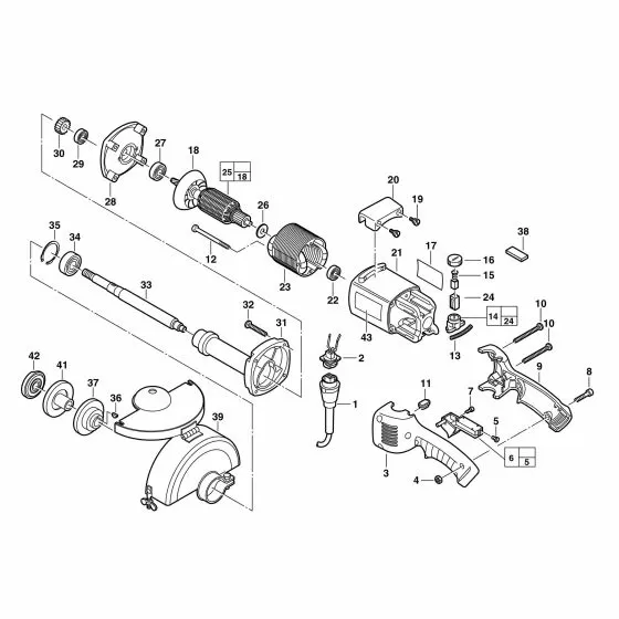 Milwaukee SG6-125QX Spare Parts List