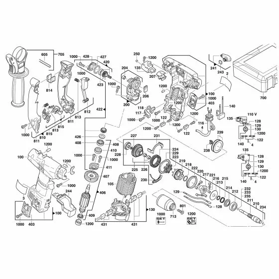 Milwaukee T-TEC 201 Spare Parts List Type: 4000415273