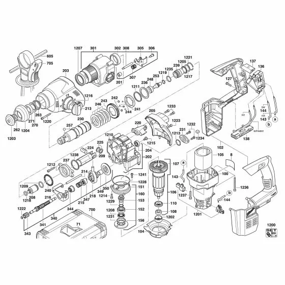 Milwaukee HD28 H Spare Parts List Type: 4000415601