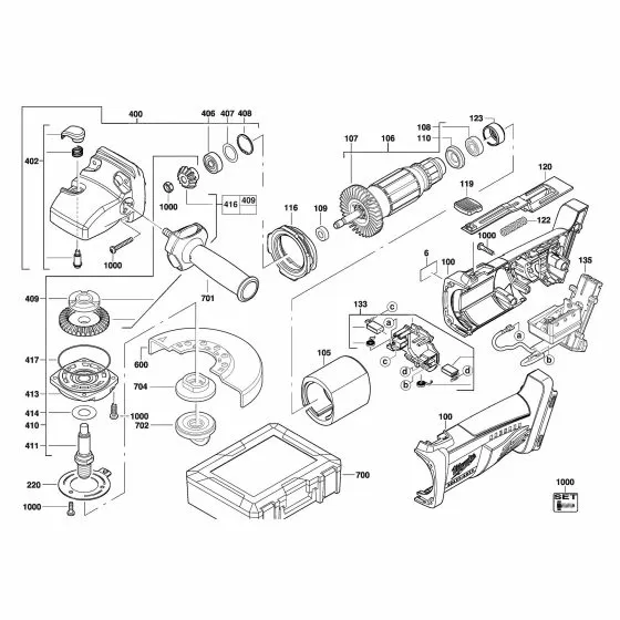 Milwaukee HD28 AG-115 Spare Parts List Type: 4000417947