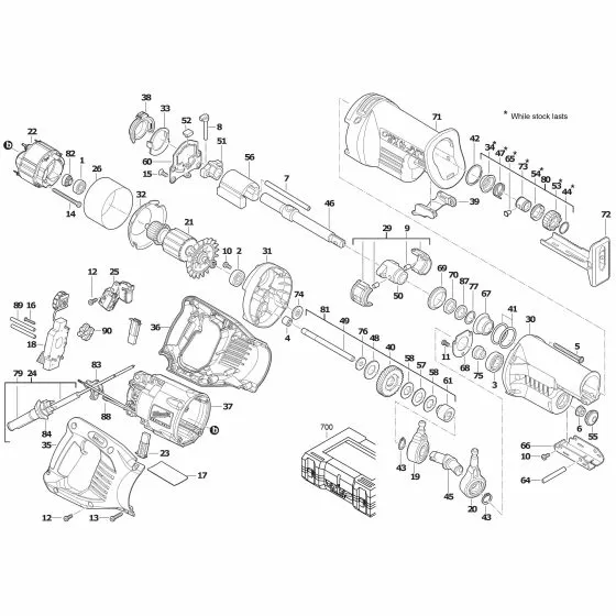 Milwaukee SSPE 1500 X LOCK PIN 44601750 Spare Part Serial No: 4000429146 Exploded Diagram