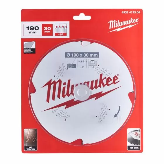 Milwaukee 190mm x 30mm 4T Fibre Cement Cutting Circular Saw Blade 4932471304