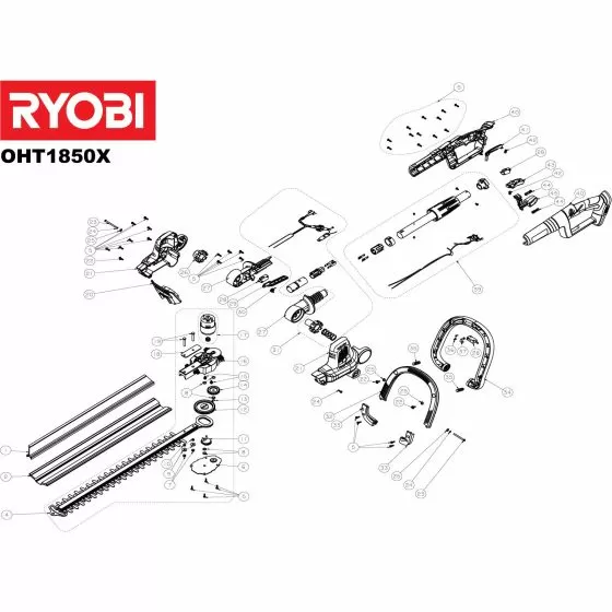 Ryobi OHT1850X Spare Parts List Type: 5133001249