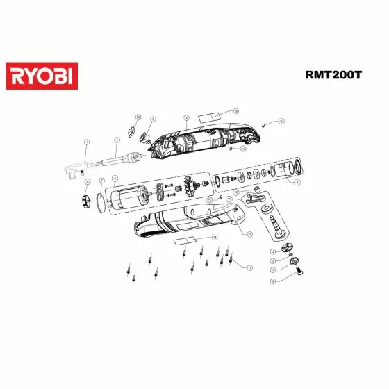 Ryobi RMT200 Spare Parts List Type: 5133000282 