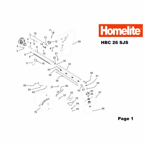 Homelite HBC26SJS Spare Parts List Type: 5134000055