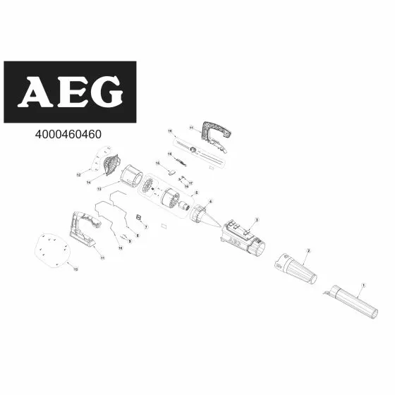 AEG ABL18B HANDLE COMPL. 4931461335 Spare Part Serial No: 4000460460